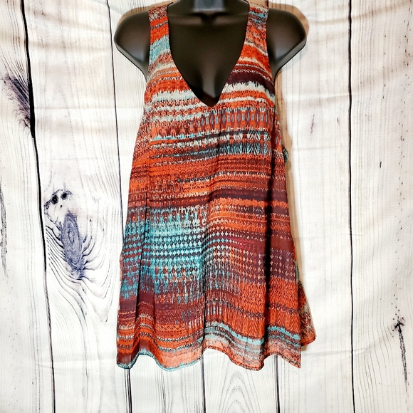 Maurices Tops - Maurices Sheer Aztec Print Top